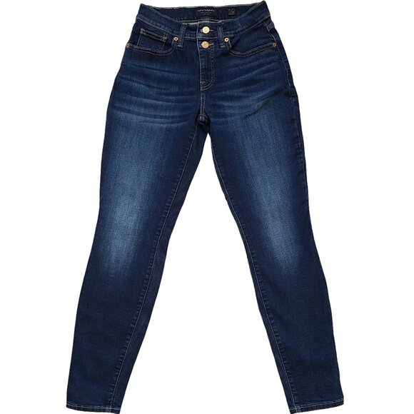 Lucky Brand Mid Rise Denim Jeans Women 6/28 R Dark Wash Super Skinny Ava Fitted - Picture 1 of 11